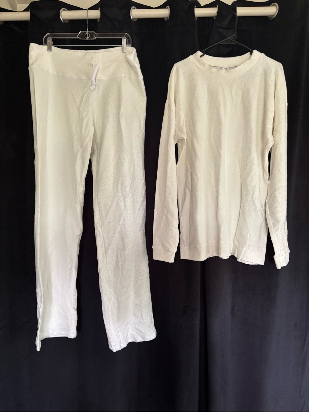 Cozy Long-Sleeve Jumpsuit Set in Cream